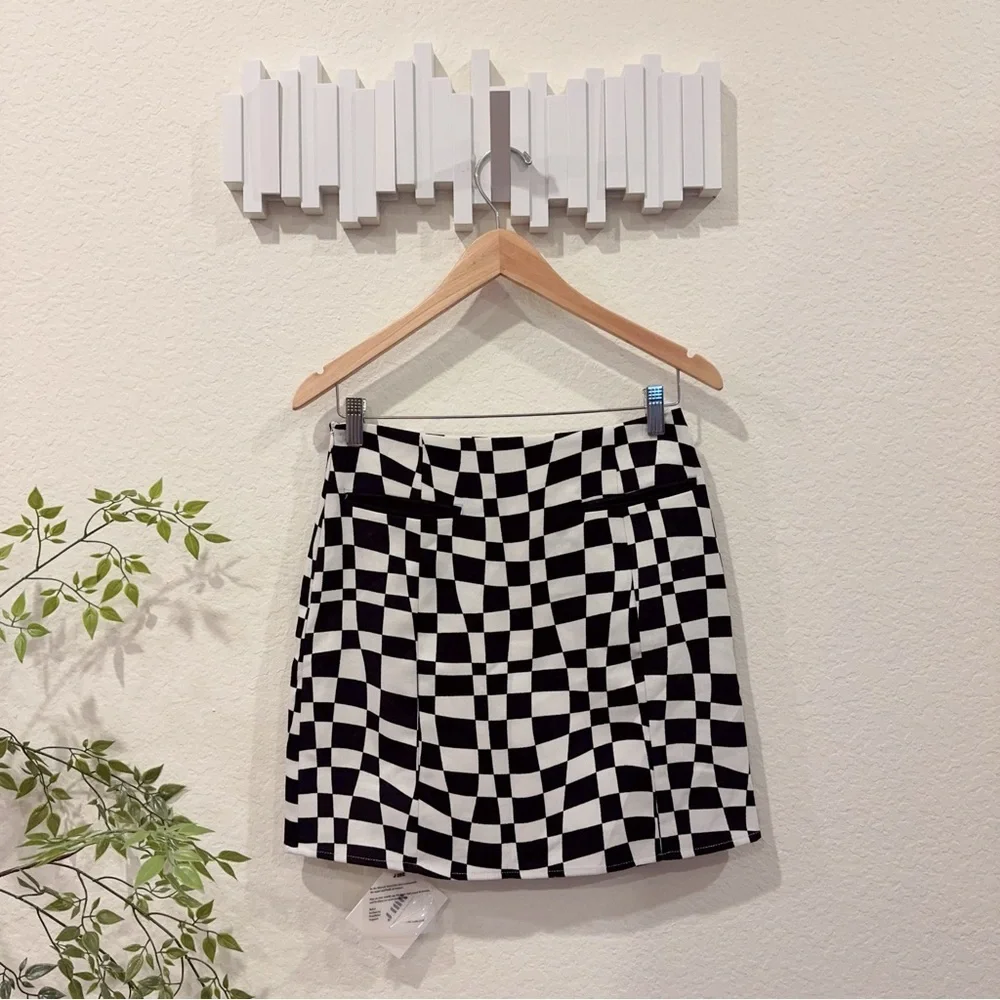 J.ING Black White Mini Skirt Size M NWT - Picture 2 of 7